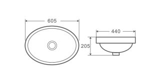 Раковина под столешницу DK Venice 242142 60см белая